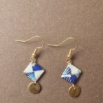boucles d'oreilles carrés origami minimaliste