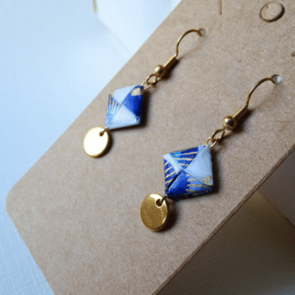 Boucles d'oreilles carré origami