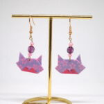 bijoux origami chat papier rose