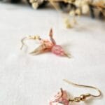 boucles d'oreilles originales en forme de grue japonaise
