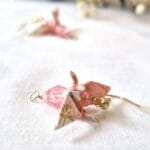 boucles d'oreilles originales en forme de grue japonaise