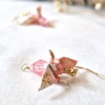 boucles d'oreilles originales en forme de grue japonaise