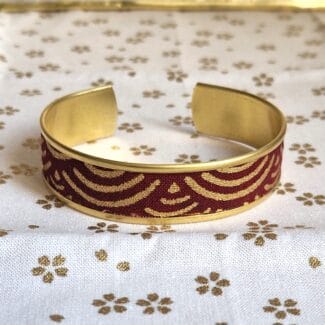 bracelet jonc réglable motif rouge japonais