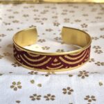 bracelet jonc réglable motif rouge japonais