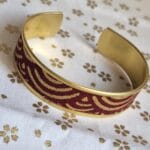 bracelet jonc réglable motif rouge japonais