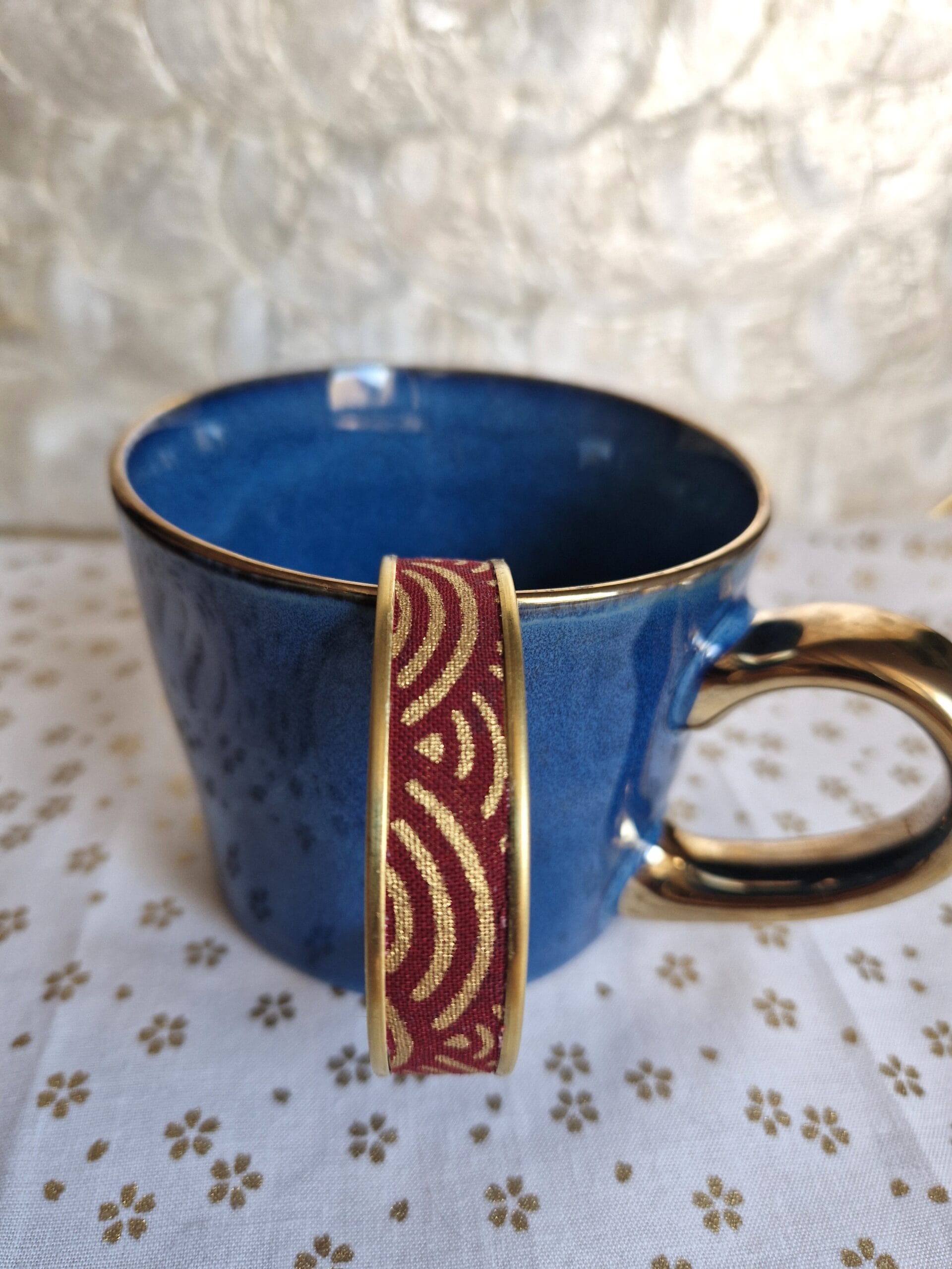 bracelet jonc réglable motif rouge japonais