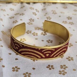 bracelet jonc réglable motif rouge japonais