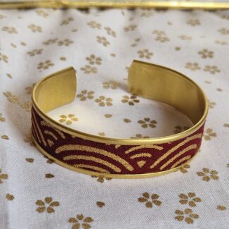 bracelet jonc réglable motif rouge japonais