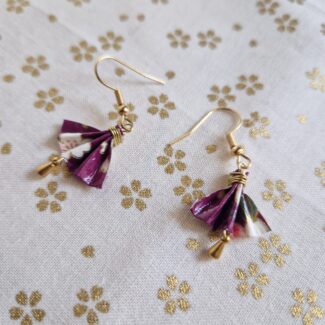 boucles oreilles origami miniature