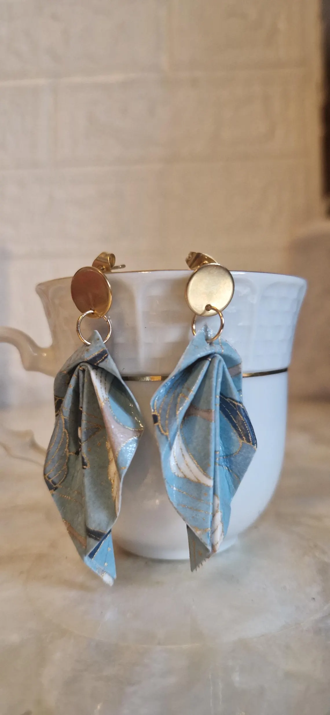 Boucles feuilles origami