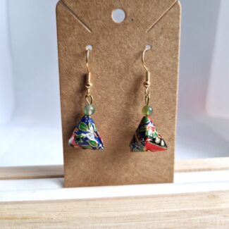 Boucles d’oreilles triangles perle agate