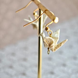 Boucles d'oreilles grue japonaise origami