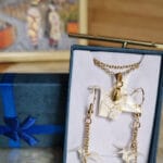 Coffret cadeau bijoux boucles d'oreilles grues et collier acier inoxydable soirée