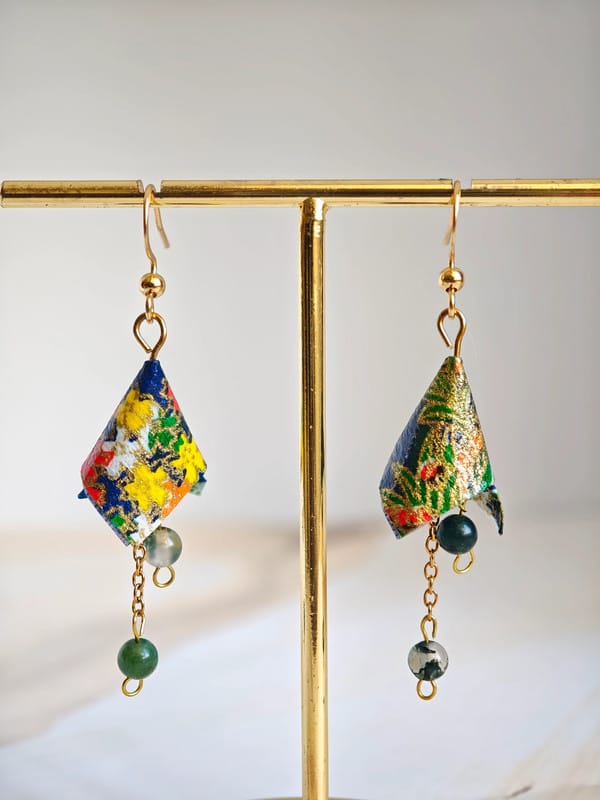 boucles d'oreilles origami originales