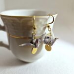 boucles d’oreilles grue japonaise