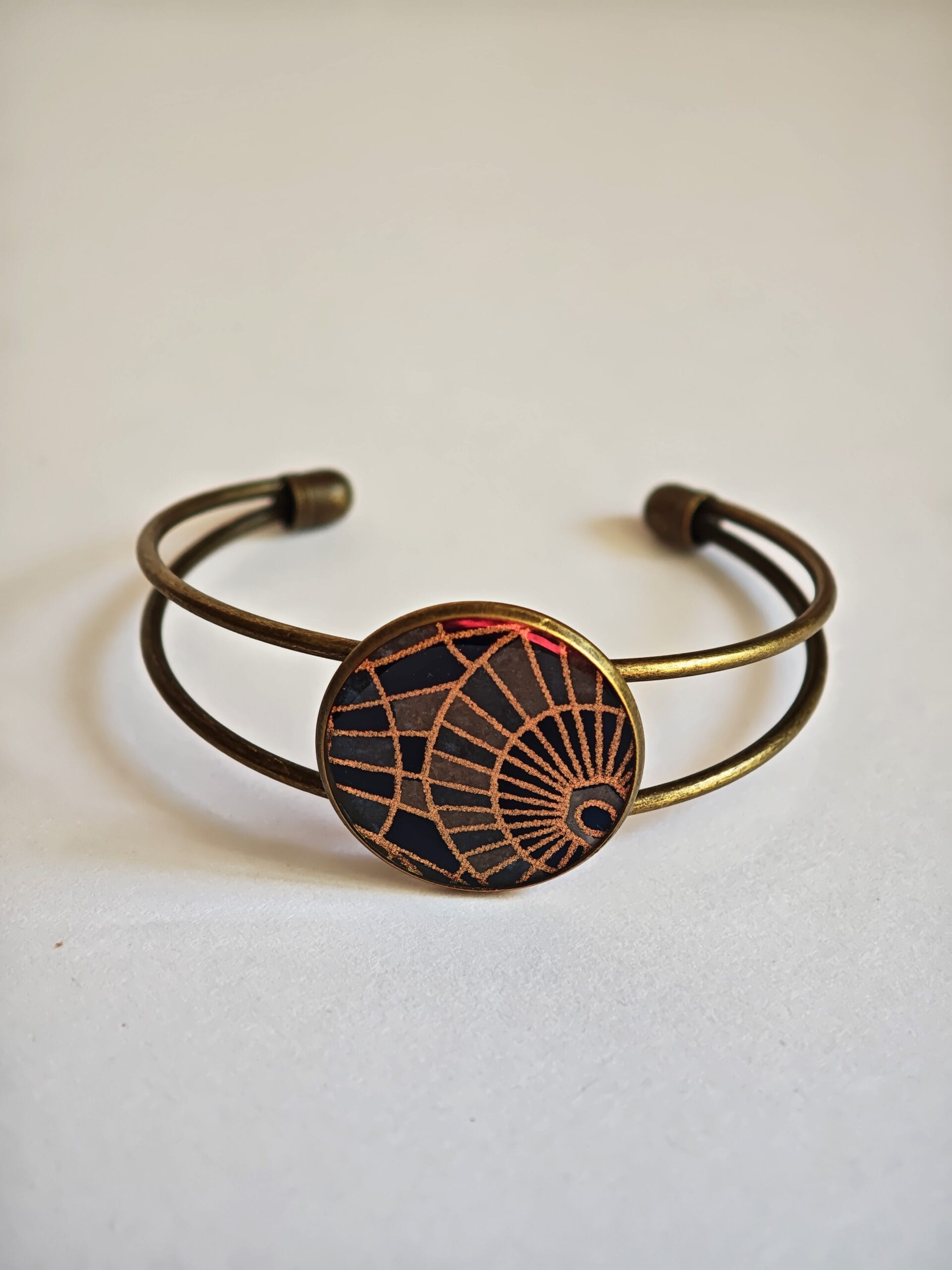 Bracelet fait main papier japonais et resine