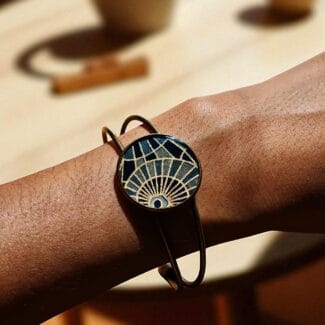 Bracelet fait main papier japonais et resine