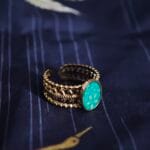 bague japonaise verte dorée