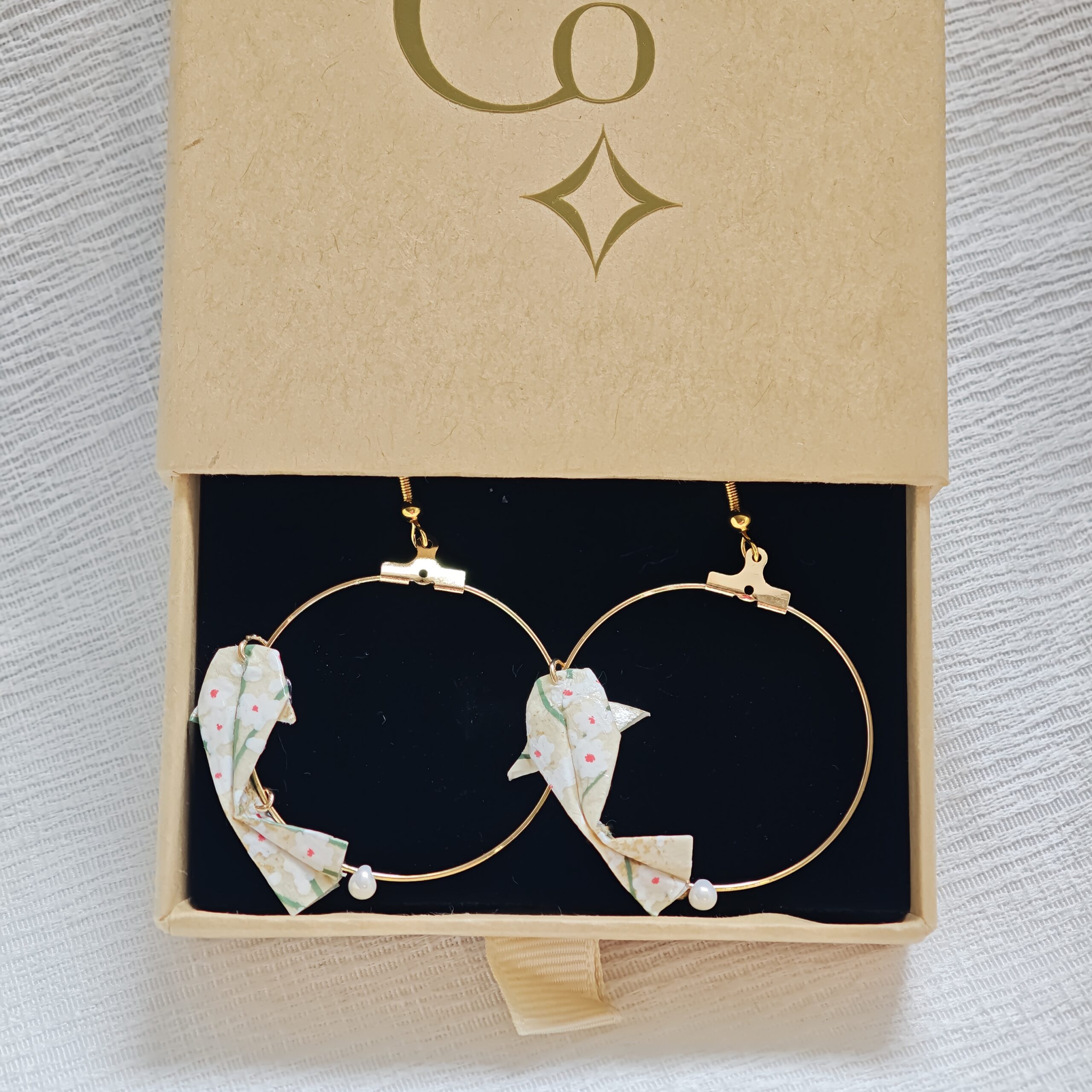 carpes koi origami boucles créoles