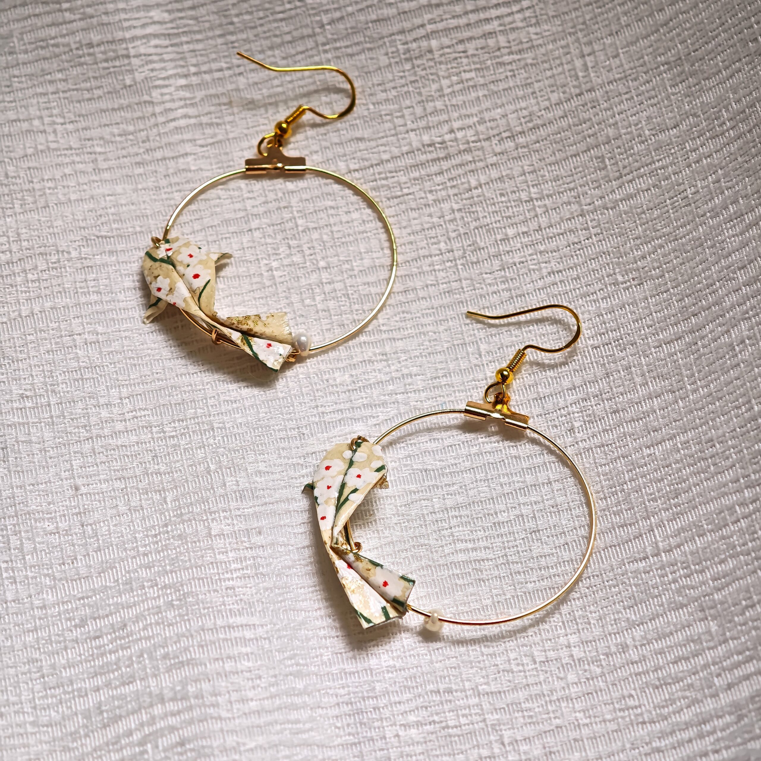 carpes koi origami boucles créoles