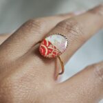 bague japonaise rouge dorée papier