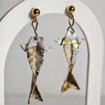 Boucles d’oreilles Carpe Koï Origami – Bijou japonais fait main