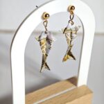 Boucles d’oreilles Carpe Koï Origami – Bijou japonais fait main