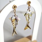 Boucles d’oreilles Carpe Koï Origami – Bijou japonais fait main