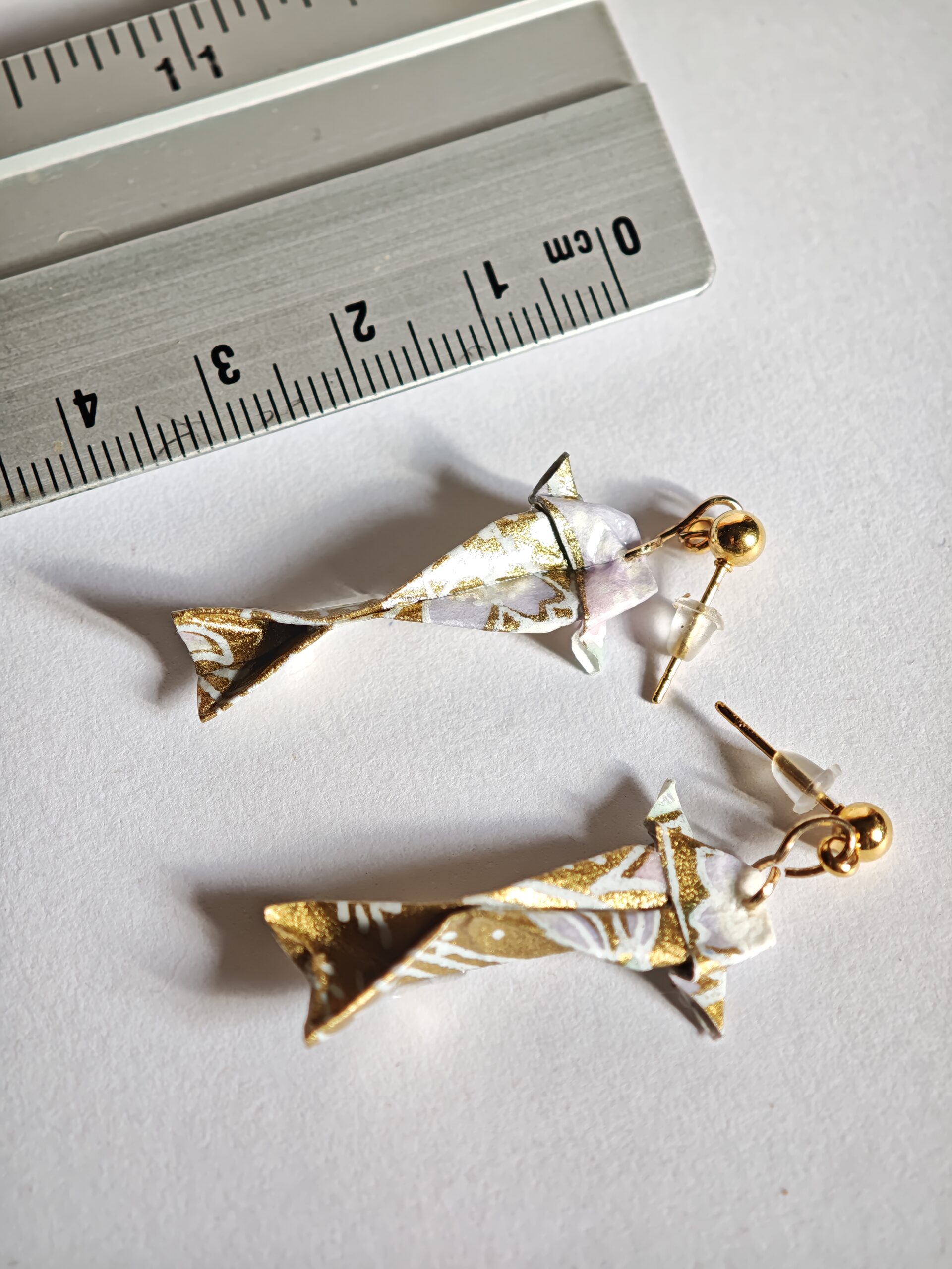 Boucles d’oreilles Carpe Koï Origami – Bijou japonais fait main