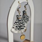 Boucles d’oreilles éventail en origami faites main en papier japonais washi, bijoux artisanaux légers inspirés du Japon