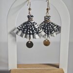 Boucles d’oreilles éventail en origami faites main en papier japonais washi, bijoux artisanaux légers inspirés du Japon