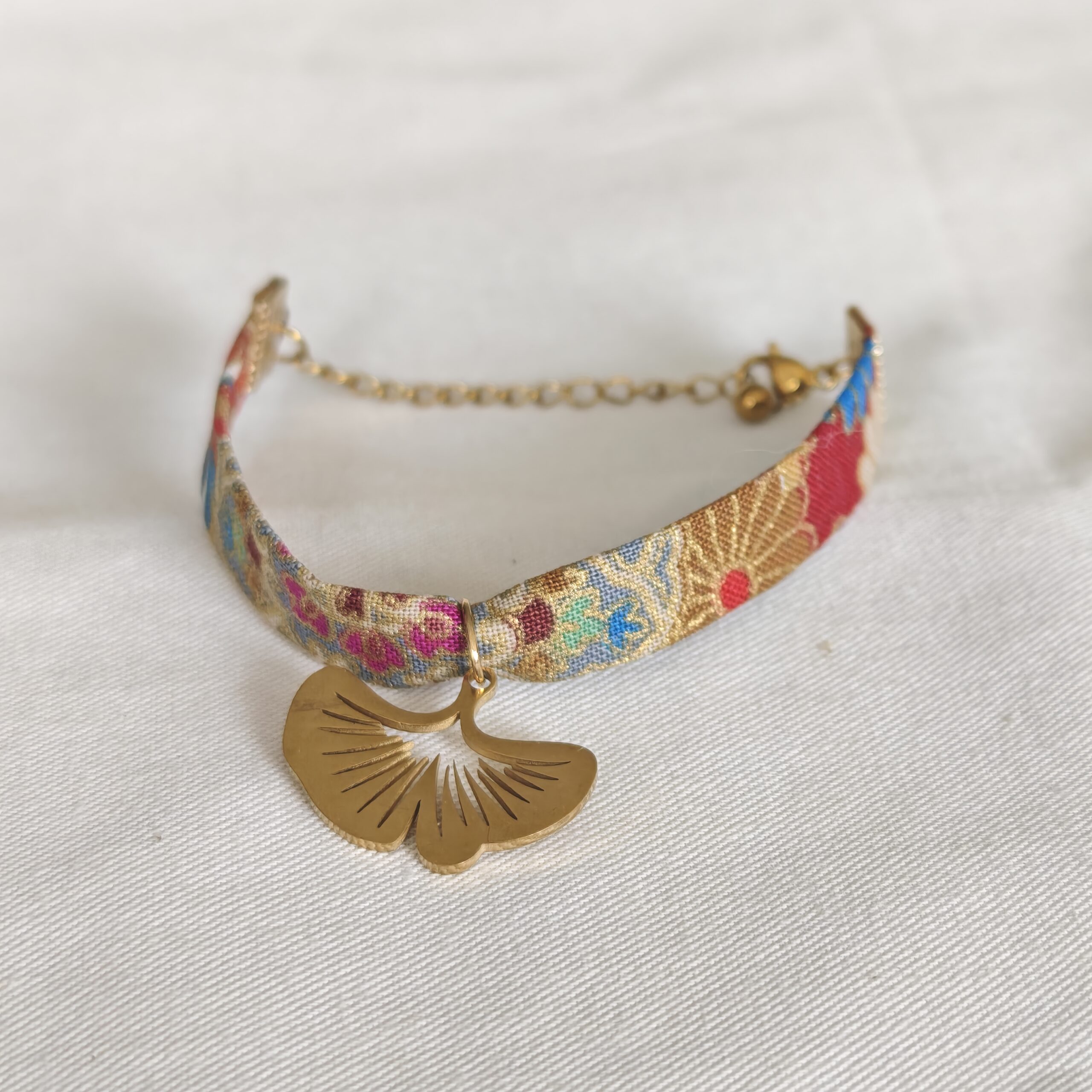 bracelet tissu ginkgo