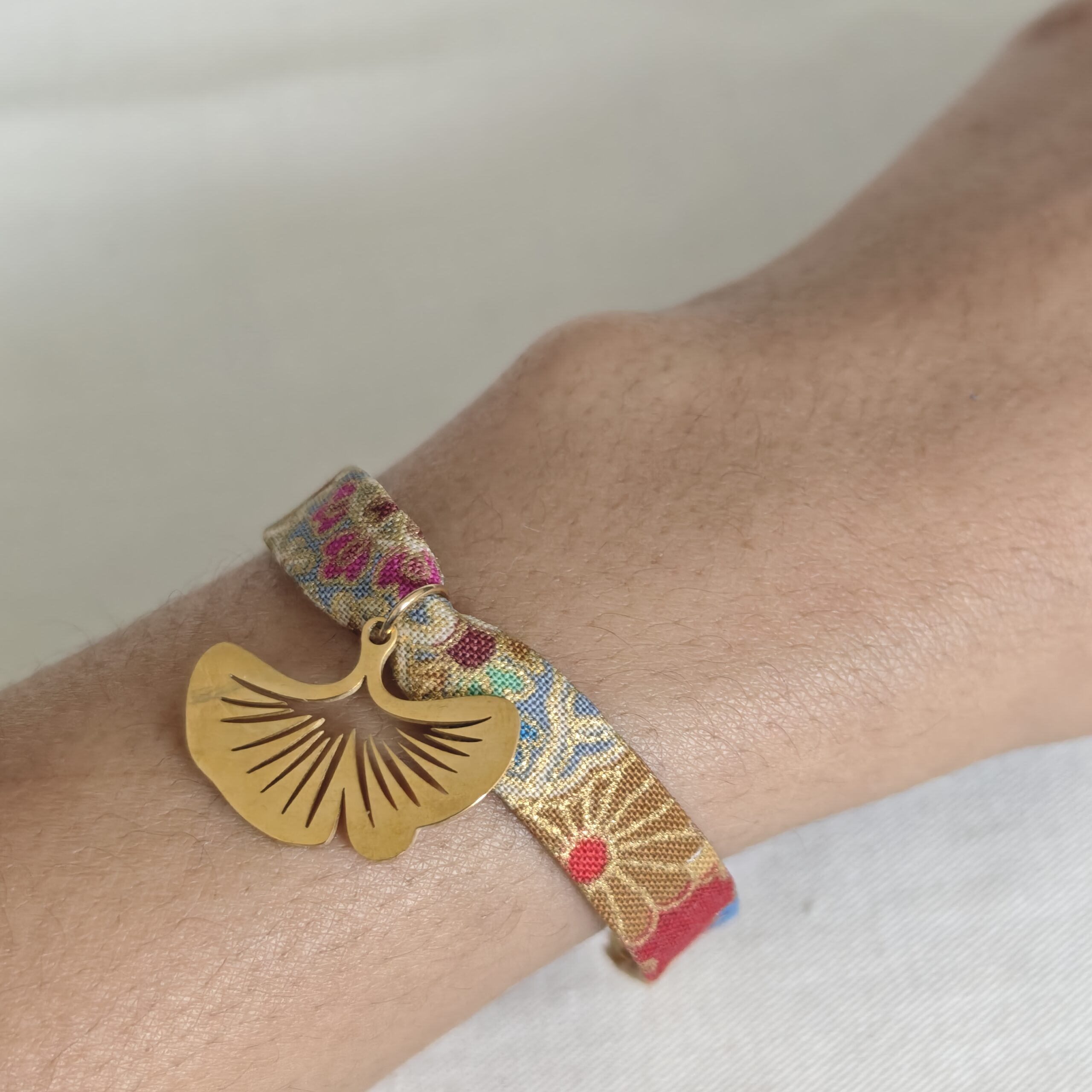 bracelet tissu ginkgo
