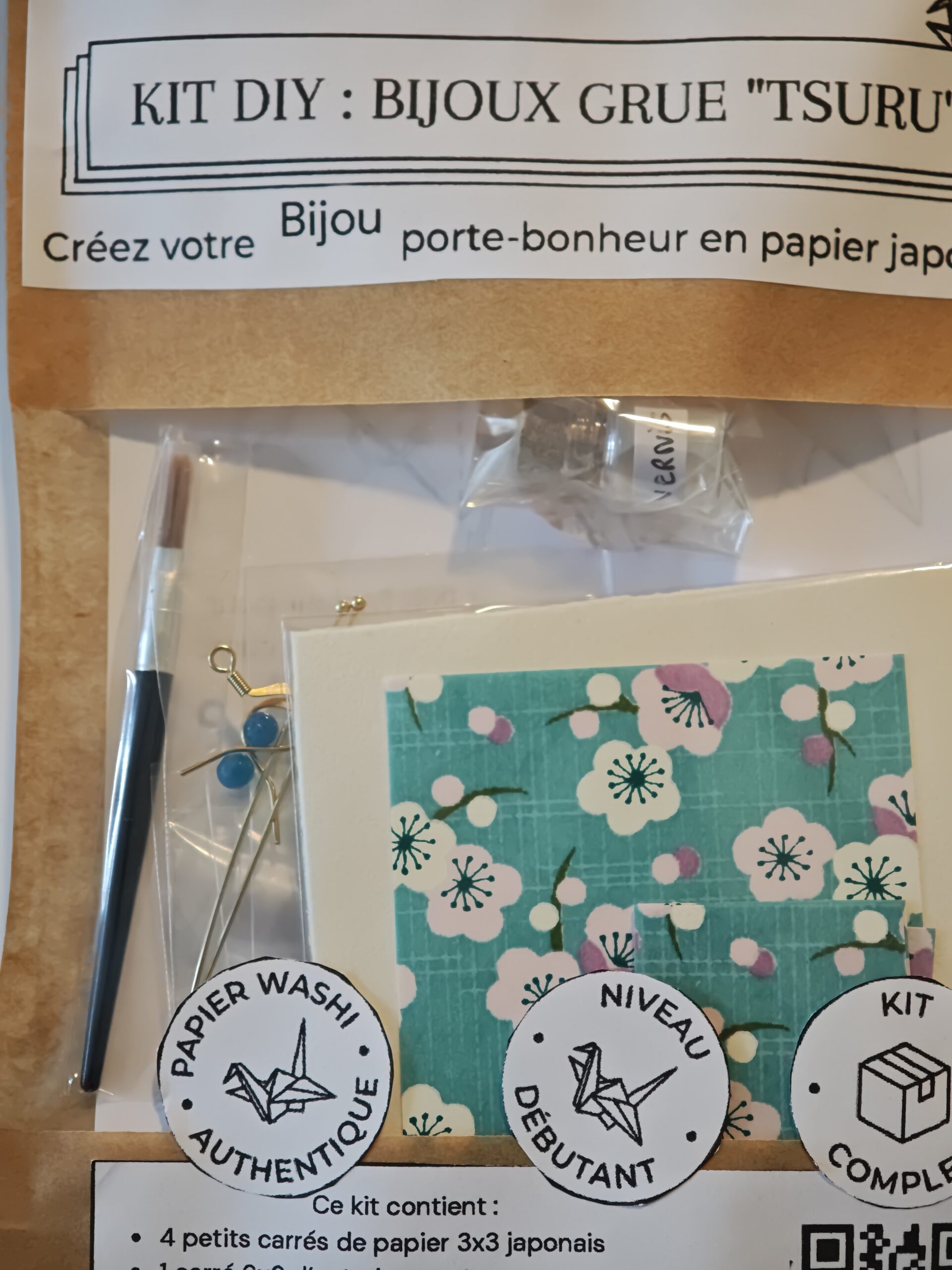 kit origami boucles d'oreilles grues