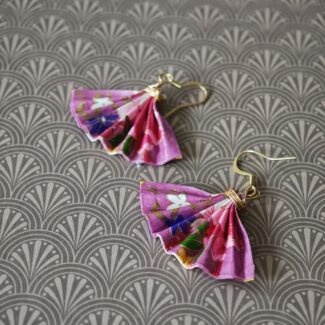 boucles d'oreilles origami papier eventail