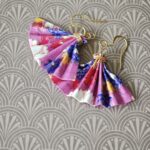 boucles d'oreilles origami papier eventail