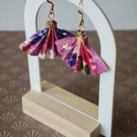 boucles d'oreilles origami papier eventail